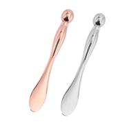 Gogogmee 2Pcs Eye Cream Applicator Sticks for Women Metal Cosmetic Spatulas in Rose Gold and Silver Lightweight Massage Rods to Eye Fatigue Promote Circulation and Enhance Cream Absorption