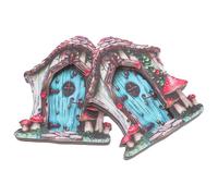 Gogogmee 2pcs Fairy Door Wall Stickers Cute Miniature Dollhouse Decor for Nursery Bedroom Playroom Enchanting Fairy Tale Theme Easy to Apply Whimsical Tree Trunk Design