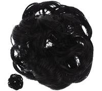 Gogogmee 2pcs Fake Hair Bangs Messy Bun Hairpiece for Women Hair Bun Extensions Wedding Prom Date Hairpiece
