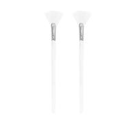 Gogogmee 2PCS Fan Shape Mask Brushes Wooden Long Handle DIY Applicator for Professional Skin Care for Facials and Mask Treatments for Hard to Reach Areas