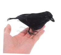 Gogogmee 2pcs Faux Black Crow Halloween Decor Realistic Feathered Scarecrow Props for Indoor Outdoor Garden Haunted House Party Weather Resistant Rustic Style Birds for Creative Seasonal