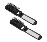 Gogogmee 2pcs Foldable Hair Brush Mirror Mini Travel Comb for Women Men Retractable Hair Brush Soft Bristles Travel Toiletries