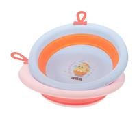 Gogogmee 2pcs Folding Washbasin Small Wash Bowl for Newborn Boy Girl Camping Use Washbasins for Home Bathing Assorted Style