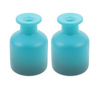 Gogogmee 2Pcs Glass Aromatherapy Diffuser Bottles Cylindrical Reed Fragrance Storage Containers 150Ml Blue-Gray for DIY Essential Oil Home Scenting