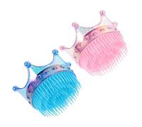 Gogogmee 2Pcs Glitter Crown Hair Comb for Portable Detangling Brush Travel Lightweight Various Hair Textures Random Color