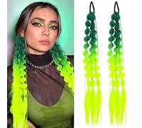 Gogogmee 2pcs Gradient Colour Bubble Braid Hair Extensions Ponytail Wig and Women, Handmade High Temperature Fibre with Versatile Use, Stylish Festival and Everyday Wear Hair Accessory