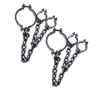 Gogogmee 2pcs Halloween Plastic Shackles Lightweight Fake for Cosplay Party Trick Props Haunted House Decoration with Ghostly Chains for Prisoner Costume