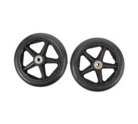 Gogogmee 2pcs Heavy Duty Front Wheel Replacement with Bearing for Wheelchairs Non-Slip Solid Black Castor Wheels Convenient for Elderly and Disabled Mobility Scooter Accessories