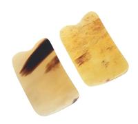 Gogogmee 2pcs Horn Massage Board Facial Tool Scrapping Therapy Scalp Massager Cow Ox Buffalo Reflexology Skin Scraping Massage Random Color