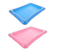Gogogmee 2pcs Inflatable Floating Ice Bar Tray for Pool Parties Multi-functional Water Food and Drink Holder with Ice Cube Storage PVC Summer Cooler for Outdoor Use