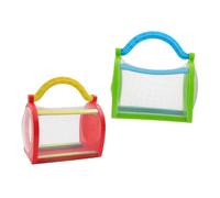 Gogogmee 2Pcs Insect Breeding Container with Mesh Enclosure for Outdoor Exploration and Observation Portable Plastic Viewing Box for Butterflies Bees Ladybugs and Animals Random Color