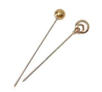 Gogogmee 2PCS Korean Style Retro Metal Hair Chopsticks Set Gold Twist and Ball Designs, Hair Fork Hairpins for Daily Wear and Traditional Hanfu Accessories