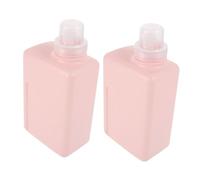 Gogogmee 2pcs Large Capacity Bottle Small Plastic Bottles Shower Gel Container for Shampoo and Conditioner Refillable Plastic Dispenser Laundry Pink Hdpe