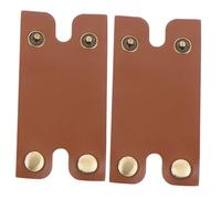 Gogogmee 2pcs Leather Head Protective Case for Manual Shavers Smooth Texture Cover Compact Travel Accessory Safe Guard for Traditional Practical Gift for Men