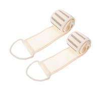 Gogogmee 2pcs Linen Exfoliating Back Scrubber for Shower Lightweight Bath Towel with Stretchable Pull Strap Body Exfoliator for Dead Skin Removal and Back Washing