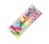 Gogogmee 2pcs Marker Pen Non-wipeable Highlighters for Office and Study Bright Pastel Colors with Lettering Body for Notes and Marking