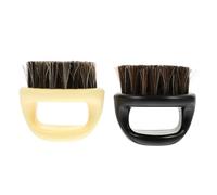 Gogogmee 2Pcs Men Beard Brush with Boar Bristles Ergonomic Handle Exfoliating Skin and Cleaning Broken Hair for Beard and Neck Grooming Black and Beige