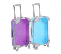 Gogogmee 2pcs Mini Eyelash Travel Case Retractable Handle Luggage Empty Lash Container Trolley Suitcase Candy Box for False Lashes Organization Makeup Storage