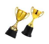 Gogogmee 2pcs Mini Gold Award Trophy with Sturdy Black Base Plastic Winner Trophy Props for School Competitions Corporate Meetings Party Favors and Collectors