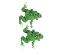 Gogogmee 2pcs Mini Simulation Frogs for Green Toad Plaything for Shower Fun and Home Decoration Lightweight Portable Tricky Frog Models for Boys and