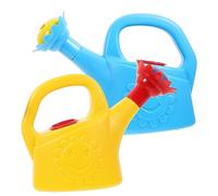 Gogogmee 2pcs Mini Watering Can for Beach and Garden Thickened Plastic Ergonomic Handle with Spray Spout Lightweight for Easy Grip for Small Plants and Outdoor Water Play Random Color