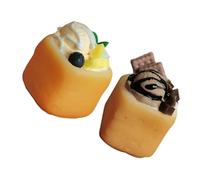 Gogogmee 2PCS Miniature Dessert for Dollhouse Realistic Ice Cream Toast Models in Vibrant Colors Pretend Play Kitchen Accessories for DIY Micro Landscape and Party Games