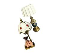 Gogogmee 2pcs Miniature Dollhouse Lamps with Bear and White Shade Tiny Night Light for Bedside Decor Artistic Table Lighting Fixture for Collectors for Miniature Photography and Dollhouse
