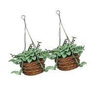 Gogogmee 2Pcs Miniature Potted Plant Decorative Bonsai Lifelike Greenery for Dollhouse Accessories Indoor Decor and for DIY Enthusiasts