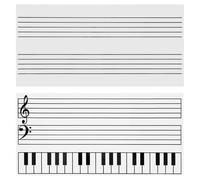 Gogogmee 2pcs Music Staff Whiteboard Sheets, Magnetic Five Line Staff Whiteboard, Music Classroom Dry Erase Paper for Piano Teacher Home Kitchen Message Board