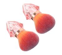 Gogogmee 2pcs Nail Dust Brush Diamond Shaped Handle Makeup Cleaner Brush for Nails Small Portable Art Dust Remover
