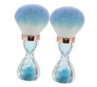 Gogogmee 2pcs Nail Dusting Brush Soft Hair Large Head Nail Remover Brush for Makeup and Art Dust Cleaning Sky Blue
