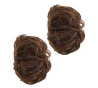 Gogogmee 2pcs Natural Fluffy Hair Bun Extensions High Simulation Fake Bun Hair Piece for Women High Temperature Silk Comfortable Styling for Weddings Parties Stage Performances