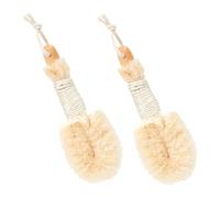 Gogogmee 2pcs Natural Sisal Fiber Body Brushes for Exfoliating and Deep Cleansing Ergonomic Grip Bath Scrubbers for Dead Skin Removal and Smooth Skin Comfortable Contour Design for Men and