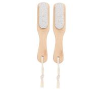 Gogogmee 2pcs One Foot Scraper Pedicure Tool with Natural Wood Handle and Stiff Bristles for Callus Removal Foot Files for Dead Skin Exfoliation at Home Travel
