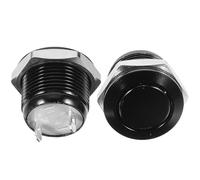 Gogogmee 2pcs Oxide Black Push Button Switch Micro-travel Flat Top Starter Button for Truck Car Modification Industrial Control Versatile One-press Operation with Stylish Metal Finish