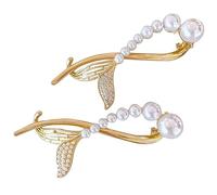 Gogogmee 2Pcs Pearl Rhinestone Hair Clips for Girls Adjustable Decorative Barrettes Elegant Metal Hairpins for Special Occasions