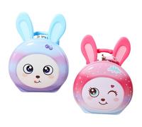 Gogogmee 2pcs Piggy Bank for Boys and, Metal Money Saving Box Cartoon Design, Educational Coin Storage for Birthday Party Favors and Math Teaching