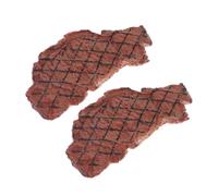 Gogogmee 2pcs Plastic Fake Steak Life-like Decorative Toys Educational Decor for Home Restaurant