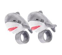 Gogogmee 2pcs Plush Shark Stuffed Animal Hugger Slap Bracelet Cartoon Wristband Party Favors Soft Comfortable Birthday Costume Accessory
