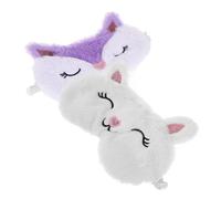 Gogogmee 2pcs Plush Sleeping Mask for Soft Fox White Rabbit Eye Cover with Adjustable Elastic Band Light Blocking Cartoon Eyeshade for Travel and Sleep