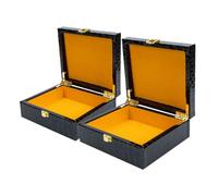Gogogmee 2Pcs Portable Cigar Case with Buckle Handle Travel Storage Box Handheld Organizer for Cigars and Items Crocodile Texture Design Practical Outdoor Container