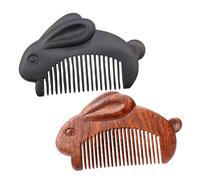 Gogogmee 2PCS Portable Hair Comb Adorable Bunny Design Lightweight Styling Comb for Women Men Detangling and Anti-static Use the Go