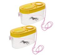 Gogogmee 2pcs Portable Insect Observation Containers for Boys and Girls with High Transparency Plastic and Magnifying Feature, Safe Multi-function Bug Viewer Boxes for Outdoor Bug Hunt