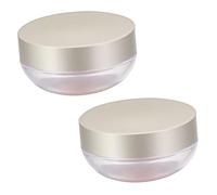 Gogogmee 2Pcs Portable Loose Powder Container Compact Cosmetic Case Reusable Elastic Net Sifter Blusher Box for Travel Women