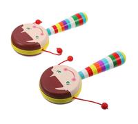 Gogogmee 2Pcs Portable Rattles Cartoon Design Sensory Drumsticks for Lightweight and Convenient for Indoor for Hand Eye Coordination and Parent Interaction Random Color