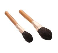 Gogogmee 2pcs Professional Wooden Handle Dual-ended Makeup Brushes for Foundation and Blush Blending Fine Dense Bristles for Smooth Even Application Multipurpose Face Tools for Natural Look