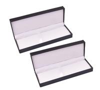 Gogogmee 2pcs PU Leather Pen Box Portable Stationery Case Boxes for Business Partners and Friends Black