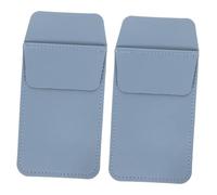 Gogogmee 2pcs PU Leather Portable Pen Sleeve for Nurses Doctors Anti-Loss Pocket Protector Bag for Pens Pencils Badge Storage Organizer in Haze Blue