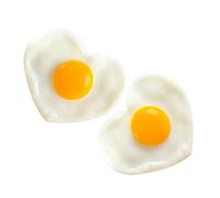 Gogogmee 2pcs PVC Heart Fried Egg Display Model Realistic Food Prop for Restaurant Decor Funny Decorative Fried Eggs for Party and Photography