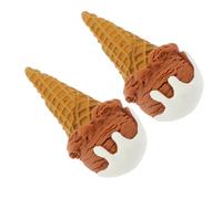 Gogogmee 2Pcs Realistic Fake Ice Cream Cone Model Dessert Display Toy for Home Decor Photography Props and Party Decorations Vivid Colors and Creative Design